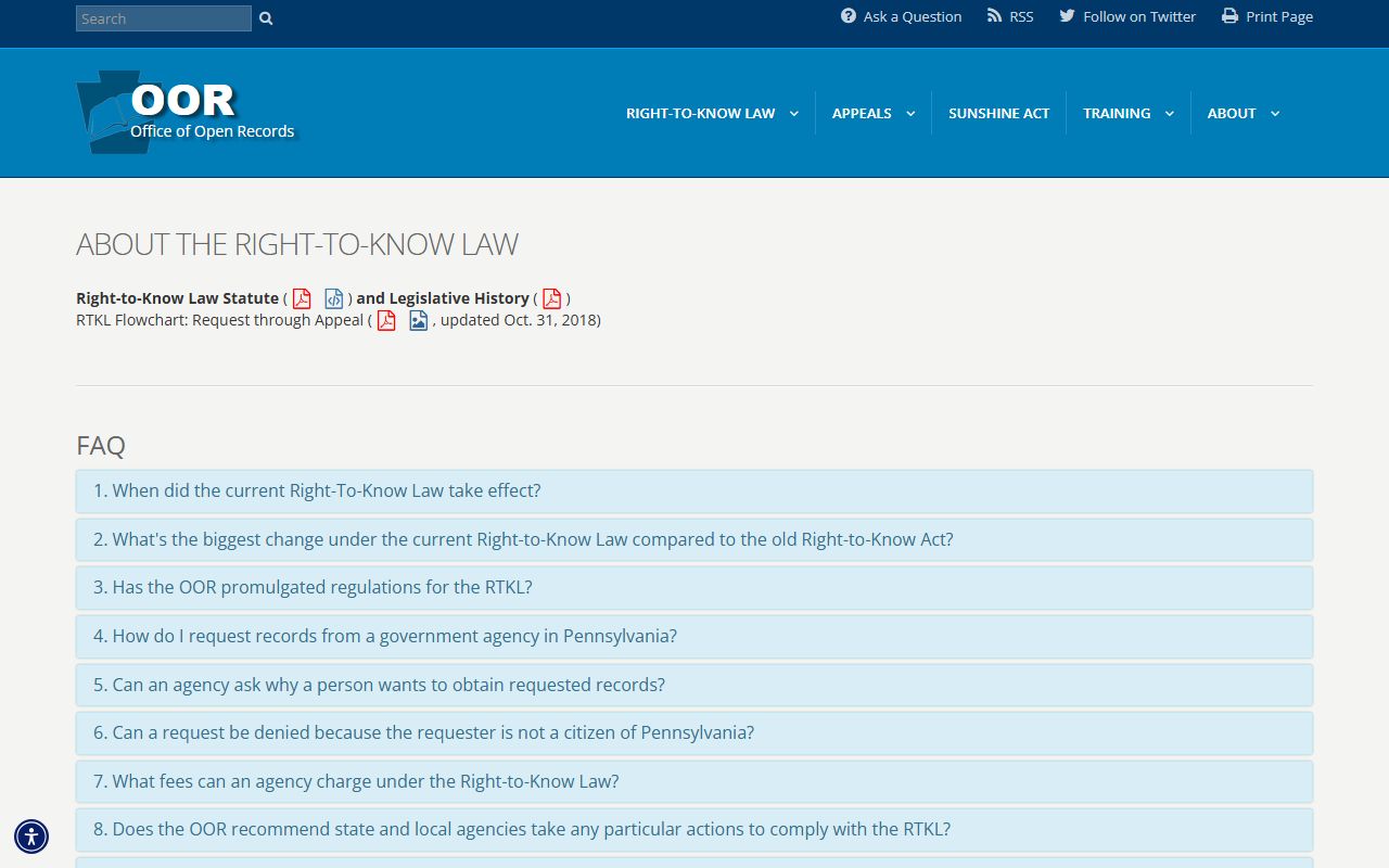Pennsylvania Right-to-Know Law overview for Delaware County public records