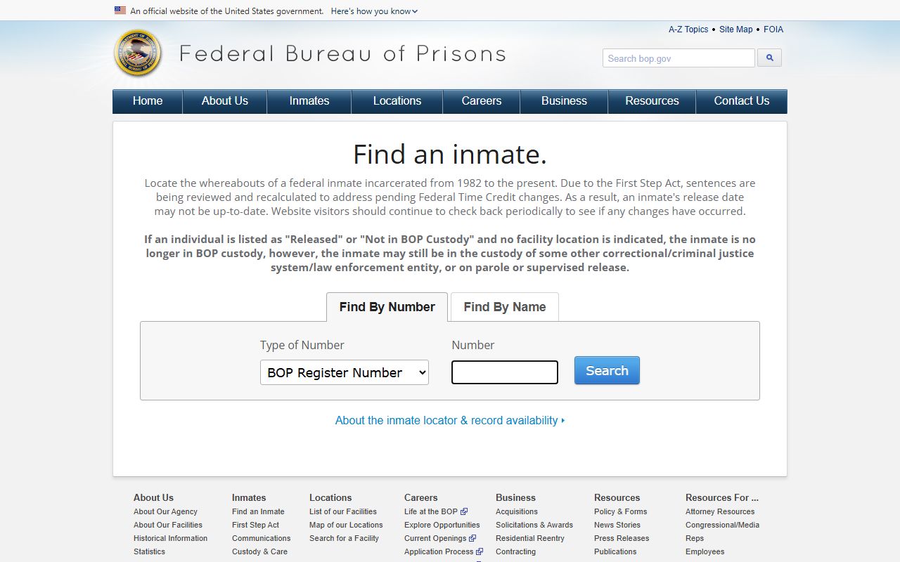 Federal Bureau of Prisons inmate locator for Delaware County released inmates
