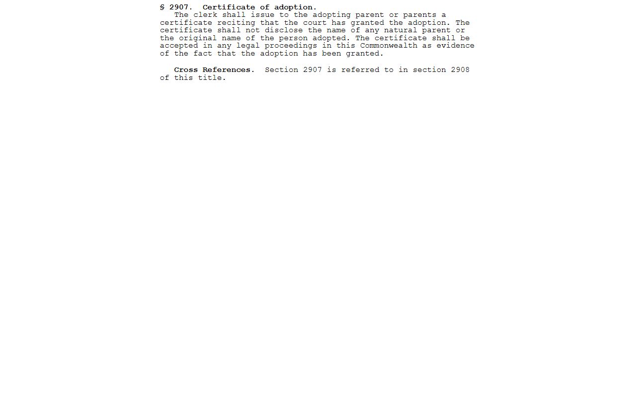 Pennsylvania adoption confidentiality statute for Delaware County family records